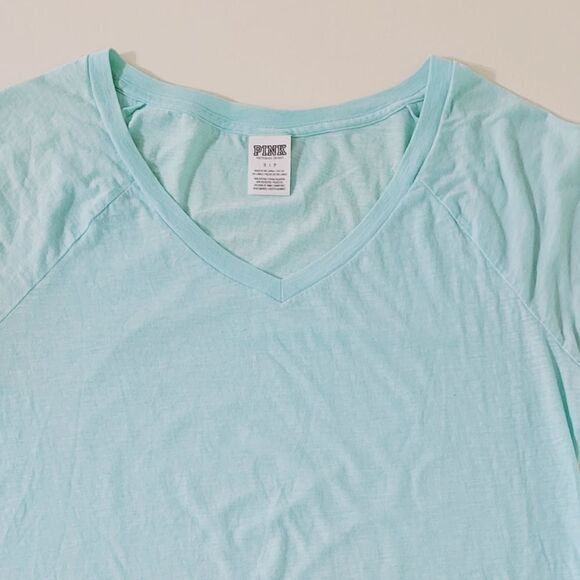 Pink Victoria's Secret Aqua Long Sleeve V-Neck Top - Picture 7 of 10